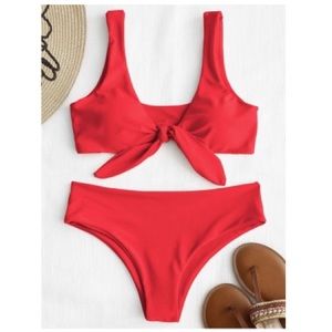 Front Knot Padded Bikini Set